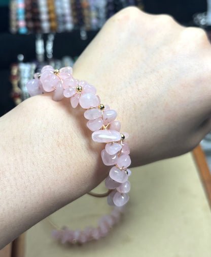 Rose Quartz Soft Bangle