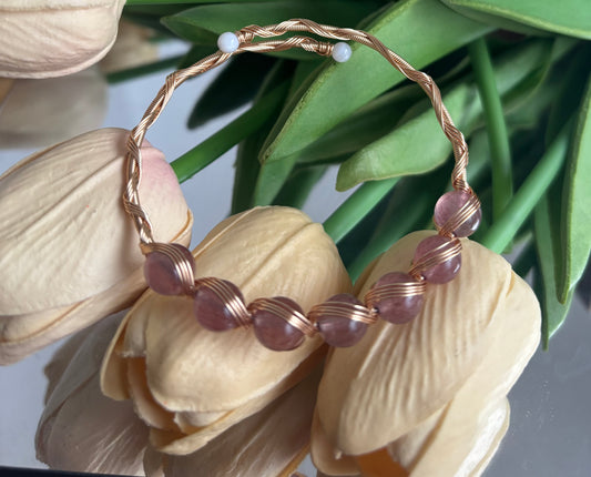 Strawberry Quartz soft bangle