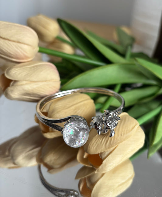 Crackle Clear  Bangle