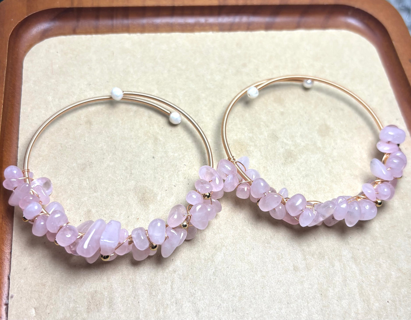 Rose Quartz Soft Bangle